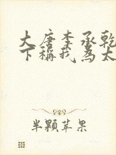 大唐李承乾请陛下称我为太子下载全本txt