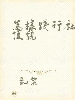 怎样践行社会价值观