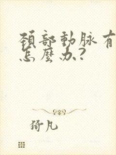 颈部动脉有斑块怎么办?