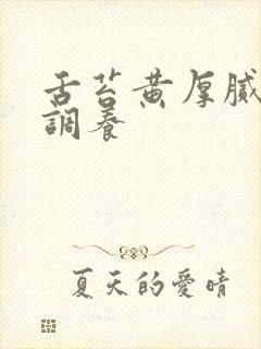 舌苔黄厚腻怎么调养