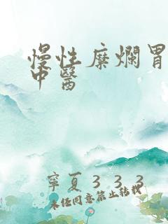 慢性糜烂胃炎 中医