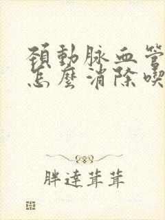 颈动脉血管斑块怎么消除吃什么药