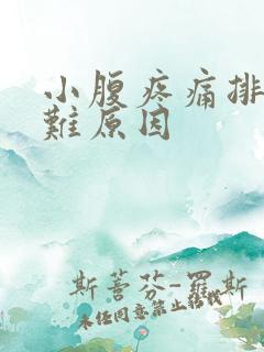 小腹疼痛排便困难原因