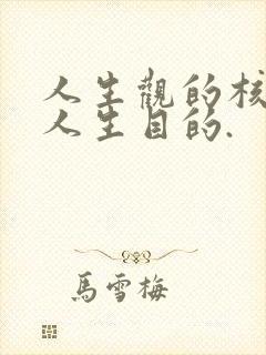 人生观的核心是人生目的.