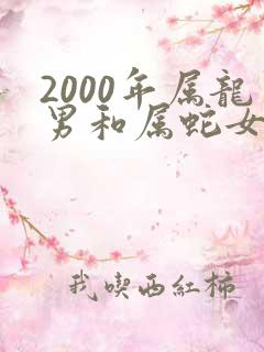 2000年属龙男和属蛇女相配吗