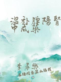 温补脾阳肾阳的中成药