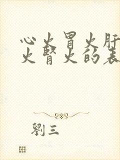 心火胃火肝火肺火肾火的表现