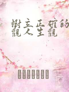 树立正确的价值观人生观