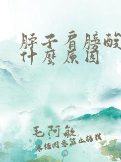 脖子肩膀酸疼是什么原因