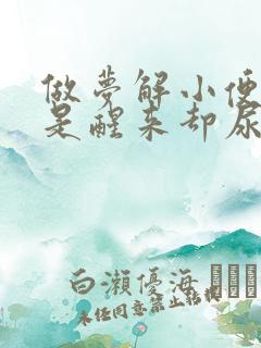 做梦解小便,可是醒来却尿床了怎么回事?