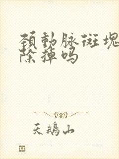 颈动脉斑块会消除掉吗