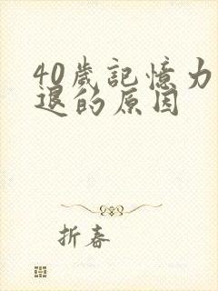 40岁记忆力衰退的原因