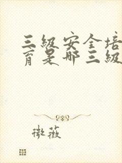 三级安全培训教育是哪三级