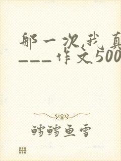 那一次,我真____作文500字优秀作文