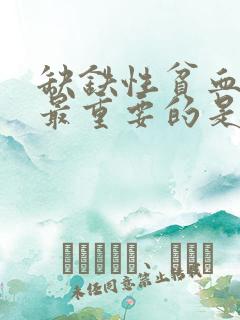 缺铁性贫血治疗最重要的是