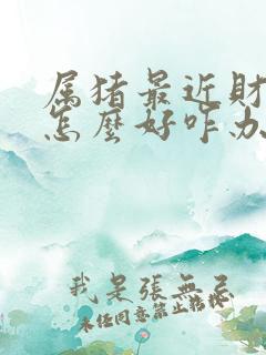 属猪最近财运不怎么好咋办