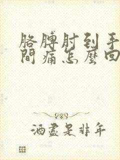 胳膊肘到手腕之间痛怎么回事啊