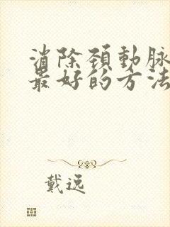 消除颈动脉斑块最好的方法