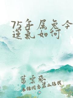 75年属兔今年运气如何