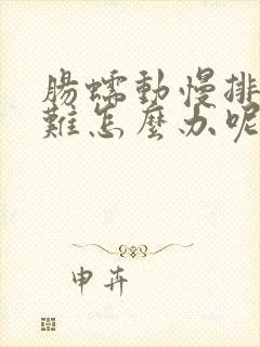 肠蠕动慢排便困难怎么办呢怎么调理