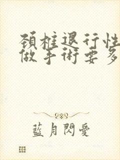 颈椎退行性改变做手术要多少钱