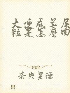 大便成羊屎蛋颗粒是怎么回事