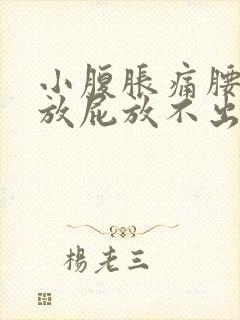 小腹胀痛腰酸想放屁放不出来,想大便