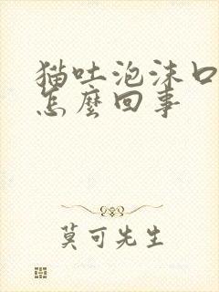 猫吐泡沫口水是怎么回事