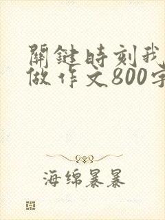 关键时刻我这样做作文800字初中