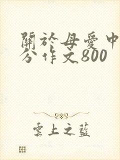 关于母爱中考满分作文800