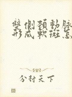 双侧颈动脉斑块形成软斑怎么治疗