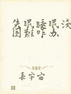 失眠睡眠浅入睡困难咋办