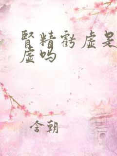 肾精亏虚是肾阴虚吗