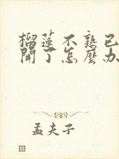 榴莲不熟已经剥开了怎么办