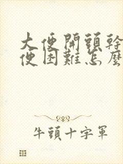 大便开头干硬排便困难怎么办