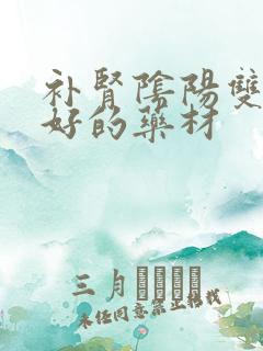 补肾阴阳双补最好的药材