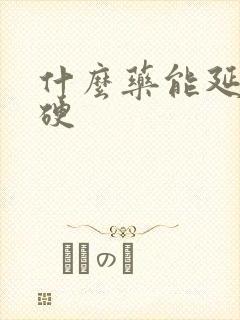 什么药能延时增硬