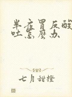 半夜胃反酸水想吐怎么办