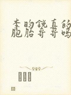 李昀锐真的有双胞胎哥哥吗?