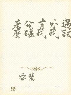 老公有外遇不怎么碰我我该怎么办