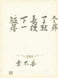 腋下长了个硬疙瘩一摸就疼