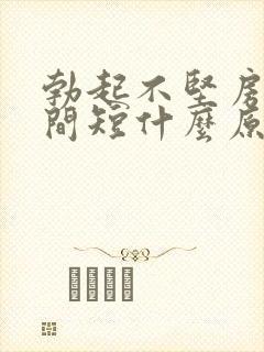 勃起不坚房事时间短什么原因引起的