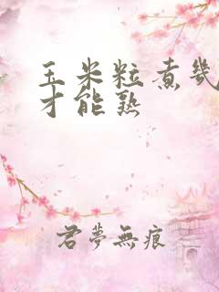 玉米粒煮几分钟才能熟