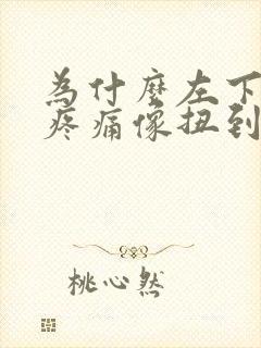 为什么左下腰部疼痛像扭到一样的感觉