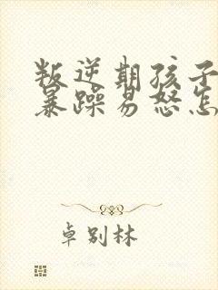 叛逆期孩子性格暴躁易怒怎么办