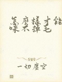 怎么样才能让猫咪不掉毛