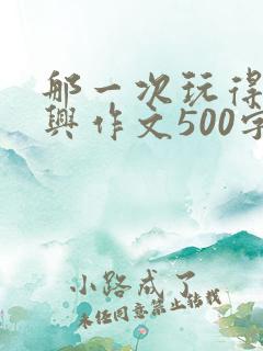 那一次玩得真高兴作文500字