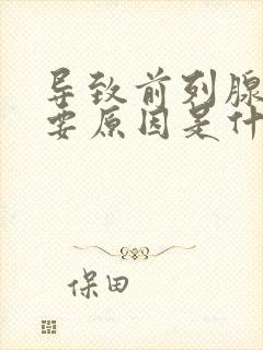 导致前列腺的主要原因是什么