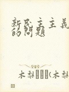 新民主主义革命的问题