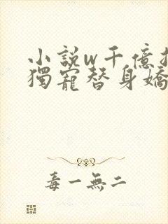 小说w千亿总裁独宠替身娇妻》